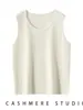 2025 Primavera Temprana Nueva Lana Sin Mangas Tejida Camisola Chaqueta Interior para Mujer 36 Delgada Amigable con la Piel Camiseta Base