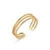 Anillo Abierto de Tres Capas con Cuentas Onduladas Transfronterizo Europeo y Americano Anillo de Valla Bohemio de Acero Inoxidable Joyería