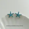 Aretes de Estrella de Mar Turquesa Azul Microincrustados, Diseño Único, Elegantes y con Estilo, Realzan el Cutis, Accesorios para Orejas Modernos y Distintivos