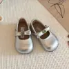 Zapatos de cuero estilo coreano para niñas 2026 primavera y otoño nuevos zapatos Mary Jane retro para niños zapatos de princesa de suela blanda negros para niñas