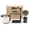 Herramientas de afeitado para hombre juego de afeitado brocha de afeitar de pelo de tejón cepillo para barba cepillo de afeitar cepillo para barba barbería peluquería cuidado juego de tres piezas