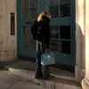 Bolso de mano de cuero platino con patrón de lichi, bolso tipo Kelly de gran capacidad para mujer, nuevo bolso de hombro de moda 2026