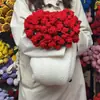 Manta de ramo de rosas con acabado de color degradado regalo de cumpleaños flores preservadas manta para siesta flores hechas a mano manta de flores transfronterizo