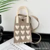 Bolsa Mini de Tricô Doce e Fofa Design de Nicho Coreano Bolsa de Ombro Bolsa de Mão Bolsa Transversal Bolsa Feminina