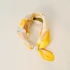 Colar de lenço de seda com pérolas e fecho magnético para mulheres, corrente fina para clavícula de verão, lenço pequeno retrô francês, lenço decorativo para o pescoço