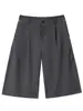 Shorts de terno casual retrô da moda Nanxia disfarçado para homens e mulheres verão solto drapeado reto perna larga sete pontos calças