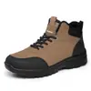 Zapatos de algodón para hombre, nuevos zapatos casuales transfronterizos de invierno, botas de algodón impermeables para trabajo al aire libre, forro de felpa, engrosados, cálidos, zapatos tipo papá
