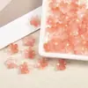 Contas de Vidro Flor de Cerejeira Tridimensionais com Gradiente de 10mm com Furo Central, Contas Soltas Flor de Cinco Pétalas, Acessórios de Joias para Corrente de Celular DIY Feitos à Mão