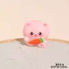 Adornos de Animales Cerdito de Dibujos Animados Estéreo de Resina Accesorios para Llaveros de Pegamento de Crema DIY Adornos de Escritorio y Coche