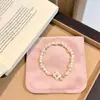 Joia de Mão Irregular de Pérola Shijia, Pulseira de Trevo de Quatro Folhas de Concha Branca Natural, Design Único, Pequenos Acessórios Exquisitos para Mulheres