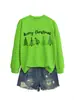 Amazon eBay sitio independiente moda personalizada versátil mujer Feliz Navidad otoño e invierno nueva sudadera
