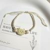Pulseira de Corda Trançada de Gato de Desenho Animado Fofa Feminina Design de Nicho Senso Corda de Mão Personalizada Simples Combina com Tudo Pulseira Ajustável