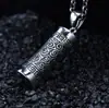 Collar colgante caja gawu con mantra de seis palabras retro de plata de ley S925 para hombre y mujer, joyería personalizada igual