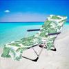 Producto Nuevo Cubierta de Microfibra para Silla de Playa Toalla para Silla Lounge Bolsa para Toalla de Playa Impresión Digital 3D Serie Hojas Cubierta para Silla Lounge