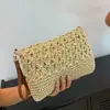 Bolso de Paja Hueco Estilo Nuevo, Bolso Tejido Casual Hecho a Mano, Bolso de Hombro Cruzado Versátil, Bolso de Playa para Vacaciones de Mujer