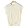 11% LinhoEstilo Miu Dinheiro Antigo Tricô de Trança Linho Lã Pontos Coloridos Gola Redonda Suéter Feminino de Verão Pulôver Camiseta