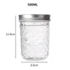Pote de Vidro Diamante Transparente Garrafa de Vidro para Geleia Garrafa Selada para Iogurte Sub-Garrafa para Geleia Garrafa de Vidro Diamante