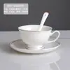 Juego de Taza y Platillo de Café Estilo Europeo para Uso en Casa, Hotel y Restaurante, Juego de Tazas de Café de Cerámica Minimalista Blanco Puro, Arte Latte Personalizable