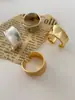 Anillo de Plata Ancho Simple Estilo Coreano para Mujer, Moda Minimalista, Versátil, Superficie Lisa, Combinación Bicolor Oro y Plata, Anillo Abierto para Dedo Índice