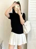 Top versátil de manga corta y cuello alto parcial para mujer de talla grande, colección otoño 2026, para mujeres con figuras más voluminosas, adecuado para usar como capa exterior o como capa interior, suéter de punto
