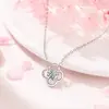 Collar de Plata de Ley s999 Trébol de Cuatro Hojas Hueco para Mujer Estilo Bosque Moda Nicho Cadena Clavicular Elegante Colgante Estilo Coco Chanel Lujo Ligero