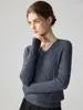 Suéter de cachemira 100% pura con cuello en V para mujer, nuevo estilo otoño e invierno, tejido de ochos, color liso, manga larga, corte ajustado, adecuado para ir al trabajo