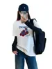 Efecto Reductor de Edad y Cicatrizante Bordado de Letras de Tomate Pintado a Mano Camiseta Gruesa de Lana Australiana Cuello Redondo Manga Corta para Mujer Modelo Nuevo 2026 H010804