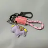 Accesorios en Stock: Llavero Creativo para Coche con Diseño de Bolsa de Dinero, Anilla de Figura de Ocho, Cuerda Trenzada de Cuero