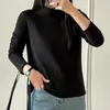 Camiseta Interior de Cuello Medio Alto para Mujer Talla Grande 200 Jin MM Otoño e Invierno Versátil Adelgazante Manga Larga Camiseta Top Ropa Exterior