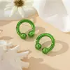 Anillo de Herradura de Color Sencillo de Moda Pendientes Distintivos de Nicho para Mujer Pendientes de Color Caramelo con Diseño Sencillo y Avanzado