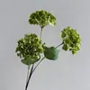3 Hortensias Pequeñas, Hortensia de Madera Simulada Bola de Nieve Individual, Decoración para Bodas y Hogar, Arreglo Floral, Fila de Flores para Paisajismo, Flores Artificiales
