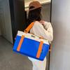 Bolsa de Almacenamiento, Bolsa de Gimnasio, Bolsa de Viaje, Bolsa de Abordaje de Viaje de Negocios para Mujer, Expandible, Diseño de Bloques de Color, Impermeable y Portátil para Viaje