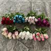 Flanela 9 Pequenos Botões de Flor de Ameixa Decoração de Casamento Decoração de Casa Buquê de Rosas Projeto Flor Artificial Macia Flor Artificial