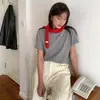 Bufanda de punto suave de color liso estilo coreano para mujer, perfecta para principios de otoño, versátil y estrecha, diseño de tira larga, adecuada para usar en capas
