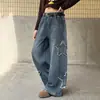 Conjunto de Otoño para Niña: Jeans con Parche de Estrella de Cinco Puntas, Nuevo Estilo Otoño 2026, Pantalones Rectos Holgados de Tiro Alto para Niños Mayores, Transfronterizo