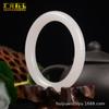 Pulsera redonda de jade blanco de seda dorada de Xinjiang, pulsera de jade de roca de cuarzo, pulsera de jade blanco claro con gema de jade de Gobi, pulsera para mujer