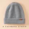 Nuevo Gorro Cálido de Invierno 100% Cachemir Puro para Hombres y Mujeres, Gorro de Lana Tejido, Gorro Casual, Gorro para el Frío al Aire Libre