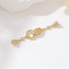 Collar Zhongxing 14k Oro Verdadero Micro-incrustado Zirconio Hebilla de Conexión Cabeza Hebilla de Perla Cabeza Hebilla Cuerda de Tracción en Espiral Accesorios DIY Hechos a Mano