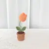 Flor Simulação Crochê em Vaso Pequeno Finalizada Decoração de Flor Presente Criativo Ornamento Pequeno Fofo