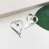 1 Love Alloy Pingente Pingente Joias Acessórios frisado colar pulseira retro antiga forma de coração de prata