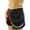 Cadena de cintura de estilo coreano ins Street, nueva celebridad de Internet, color caramelo, resina, cadena para pantalones, colgador, doble cadena vintage de moda, colgante para mujer
