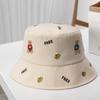 Sombrero de Verano para Mujer Estilo Coreano Bordado Oso Sombrero de Pescador para Mostrar Rostro Pequeño Sombrero de Cubo Parasol Combinable para Estudiantes al Aire Libre Sombrero Antisolar