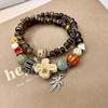 Pulsera elástica de cerámica con cuentas de estilo étnico chino nuevo, elegante, retro, versátil, de nicho, con diseño personalizado para mujer
