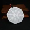 Pingente Bagua Tai Chi Pingente de Jade Branco Natural para Homens e Mulheres Pequeno Pingente de Colar de Jade Pingente de Jade Zhouyi Placa de Jade
