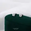 Pendientes de Plata de Ley S925 Pequeña Flor Roscados Retorcidos para Mujer Diseño Simple de Nicho Clavo para Hélice de Oreja Pendientes Elegantes Dropshipping