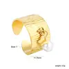 Diseño de Nicho Transfronterizo Acero Inoxidable Borla Mariposa Anillo Abierto Ajustable Chapado en Oro de 18K Moda Anillo Personalizado