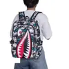 Mochila Criativa Distinta Estilo Coreano Mochila Tubarão Jovem Tendência da Moda Masculina Estudantes do Ensino Fundamental e Médio Campus Harajuku