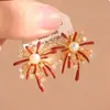 Pendientes de Fuegos Artificiales con Diamantes Brillantes Rojos para Mujer 2026 Nuevo Estilo Caliente Pendientes Pequeños y Exquisitos Adecuados para Invierno