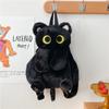 Nova Bolsa de Pelúcia Transfronteiriça 2026, Mochila de Gato Preto Doce e Fofa, Bolsa de Boneca Estilo College Feminino