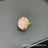 Novo Anel Quadrado Lapidado de Pedra Bruta Natural, Anel Personalizado de Luxo Leve de Nicho com Cravação Completa de Diamante, Fornecimento ao Vivo Atacado